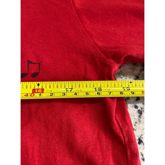 Jingle Bear Rock Red Graphic Christmas T-Shirt M 100% Cotton Festive Bear Design - Picture 7 of 9
